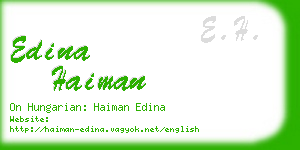 edina haiman business card